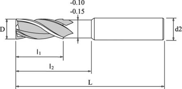 VHM Ø 8,0 mm Z=2 40° Flachstirn ER 2,0 abg. Stahl (P)